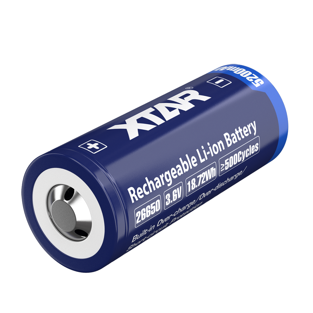 Xtar 26650 3.6V/3.7V LED Flashlight 5200mAh Rechargeable Battery | 1 Pack