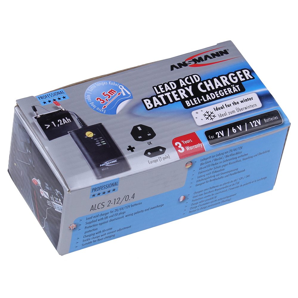 Ansmann ALCS 1.2Ah-40Ah 2V, 6V, 12V Lead Acid Battery Charger