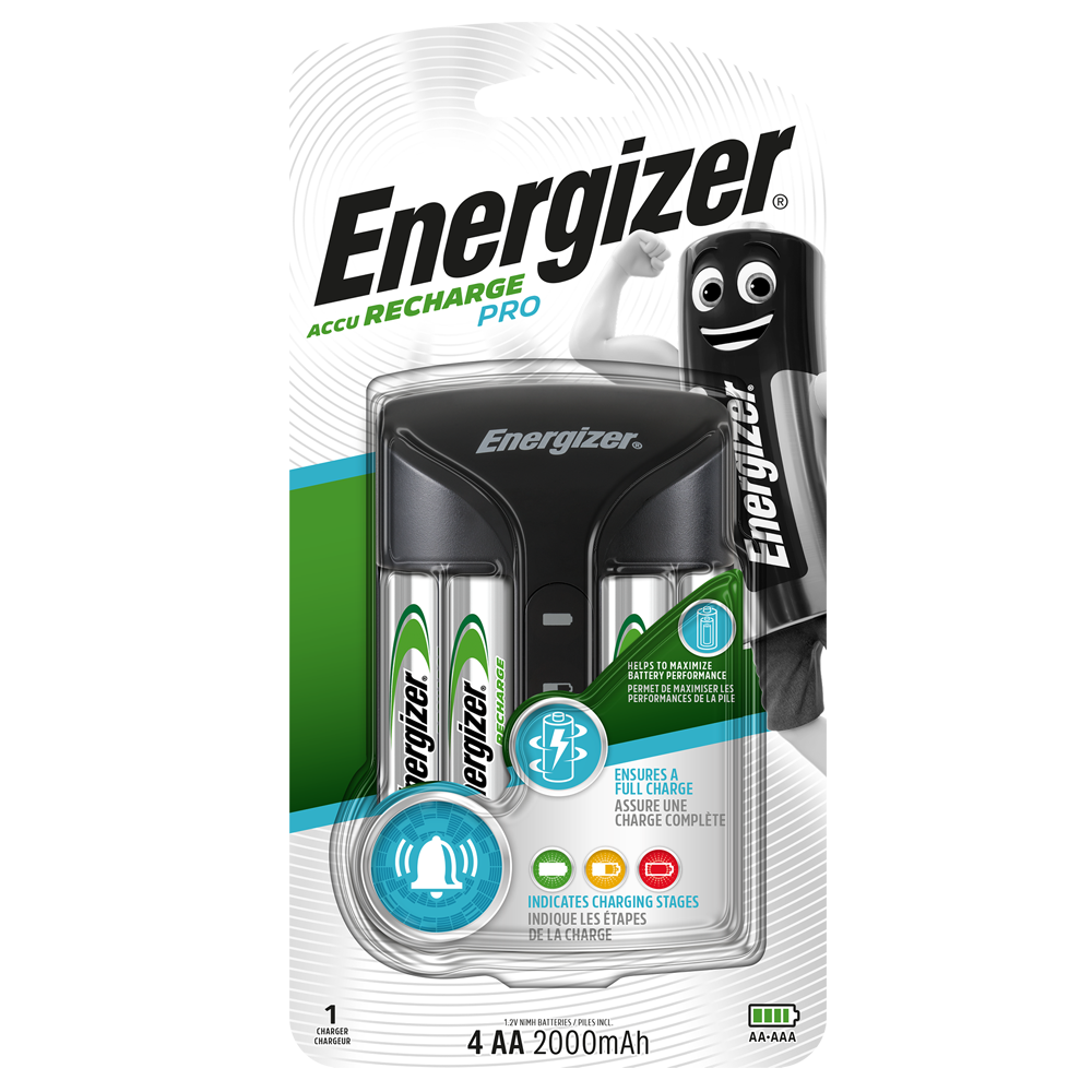 Energizer Pro Charger | Inc 4 x AA 2000mAh Rechargeable Batteries