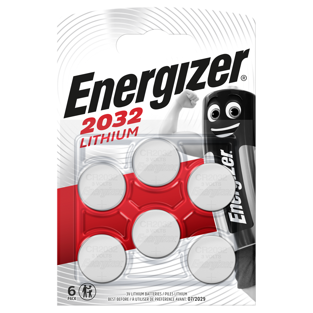 Energizer CR2032 Lithium Coin Cell Batteries | 6 Pack