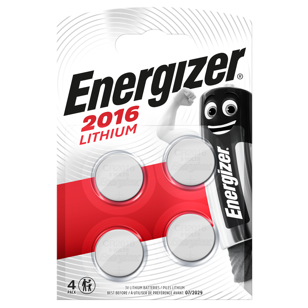 Energizer CR2016 Lithium Coin Cell Batteries | 4 Pack