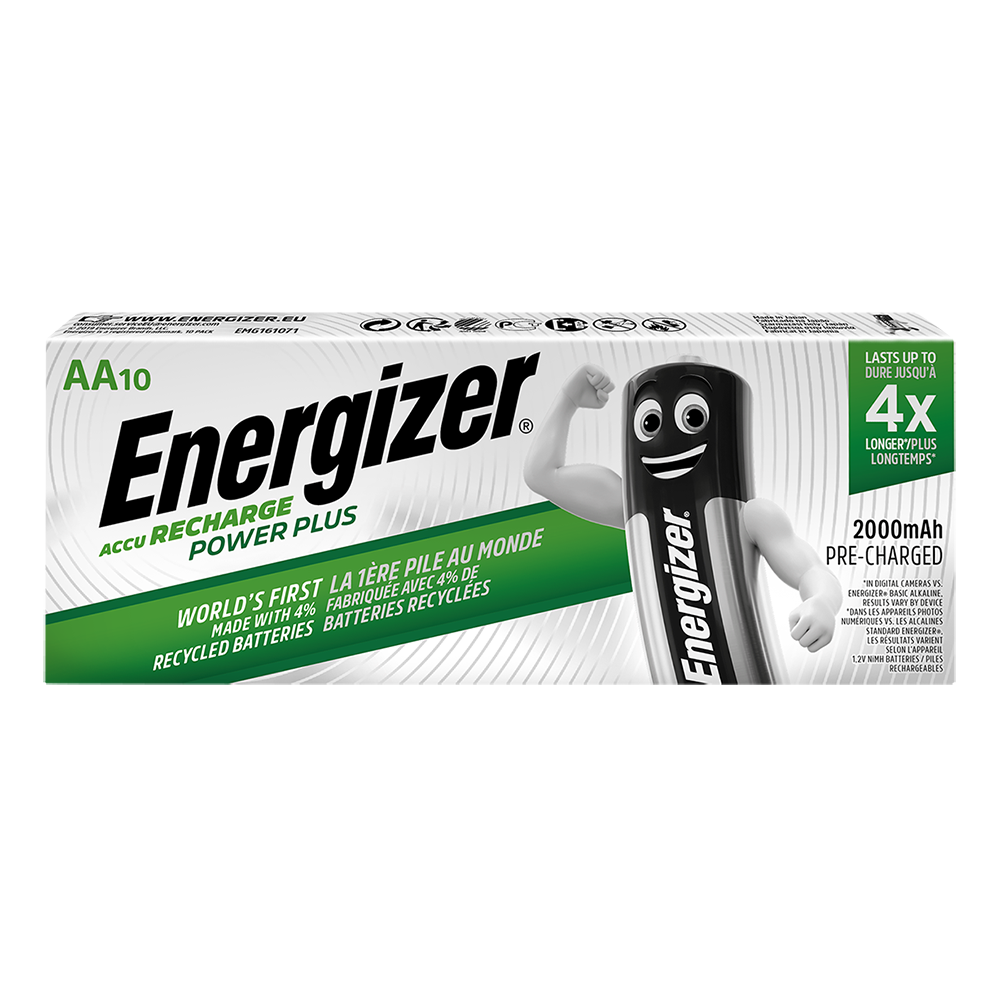 Energizer Power Plus AA HR6 2000mAh Rechargeable Batteries | 10 Pack