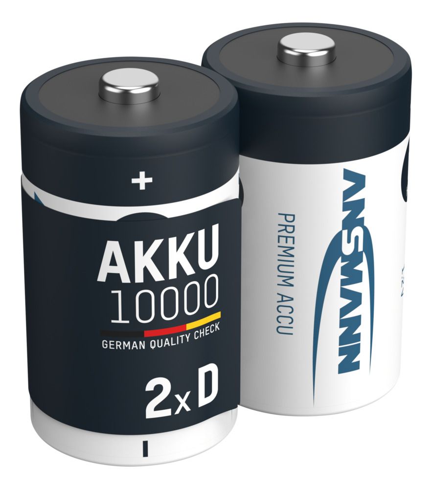 Ansmann High Capacity D HR20 10000mAh Rechargeable Batteries | 2 Pack