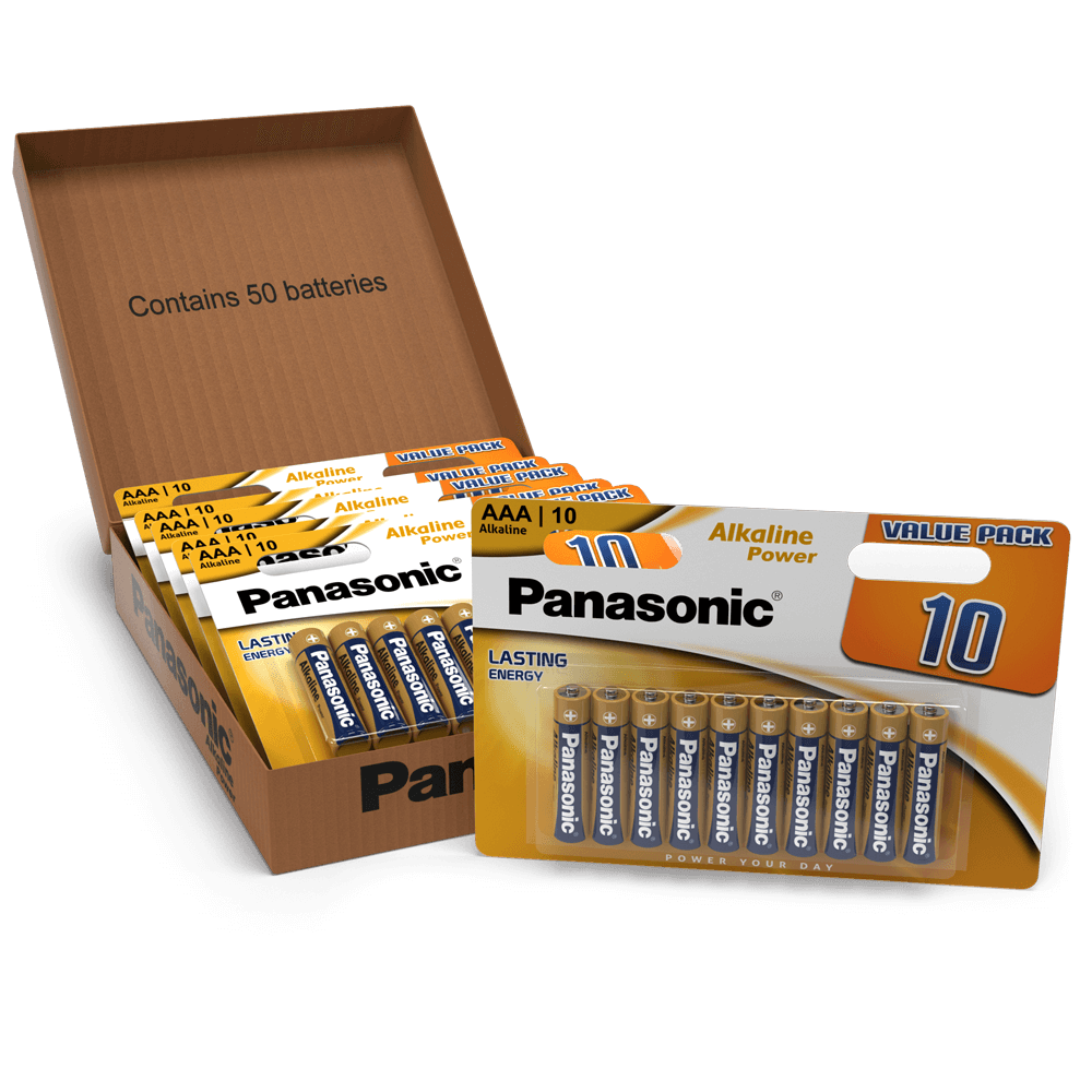 Panasonic Alkaline Power (Bronze) AAA LR03 Batteries | 50 Pack