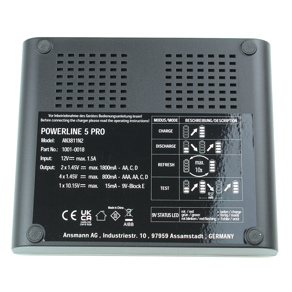 Ansmann Powerline 5 Pro Traveller Charger with UK / EU / US / AU Plug
