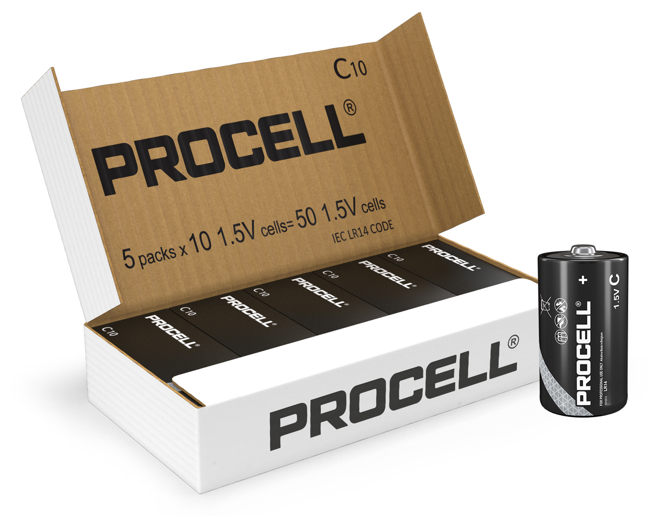 Duracell Procell Constant C LR14 PC1400 Batteries | Box of 50
