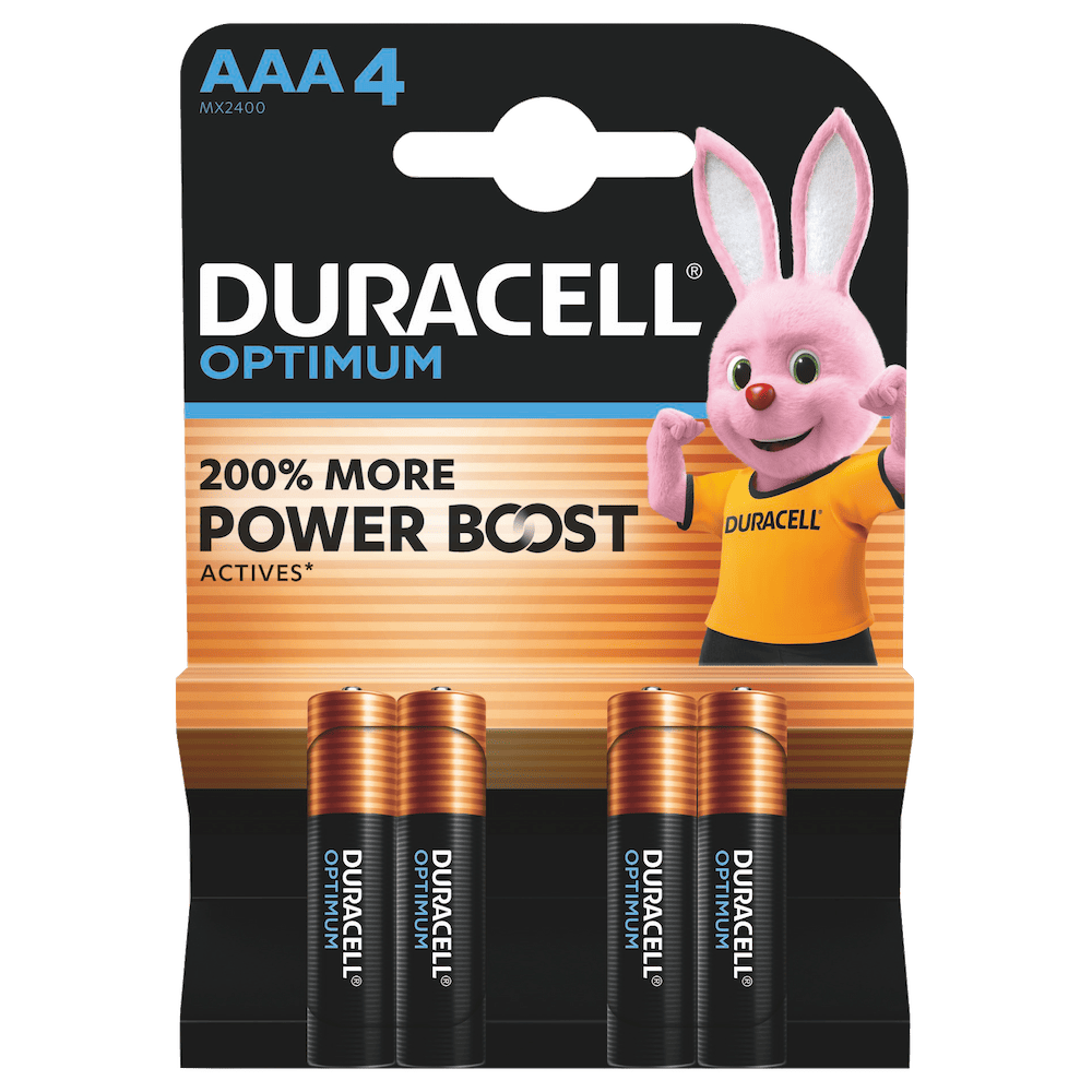 Duracell Optimum AAA LR03 Batteries | 4 Pack