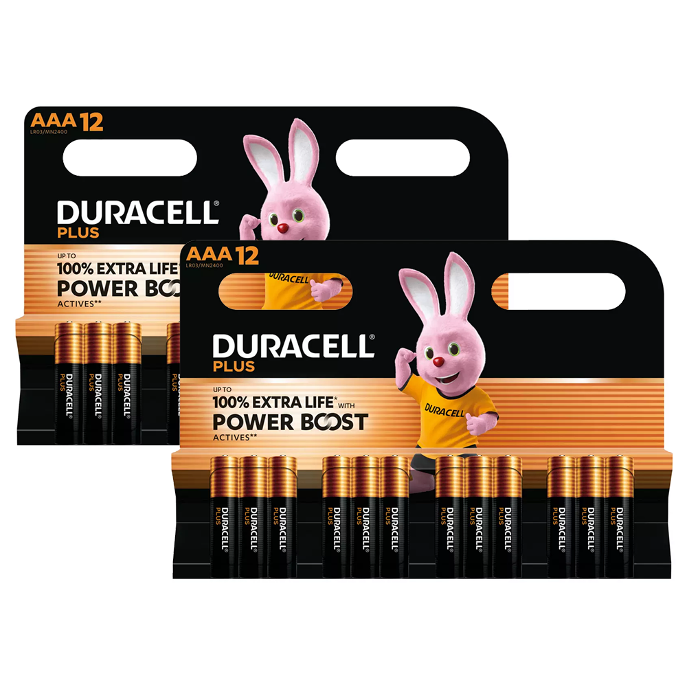 Duracell Plus AAA LR03 Batteries | 24 Pack