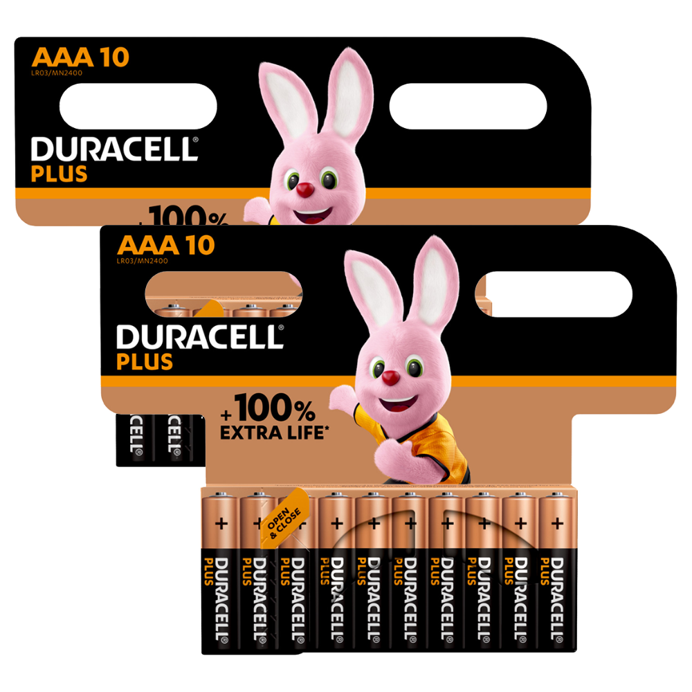 Duracell Plus AAA LR03 Batteries Bulk | 20 Pack