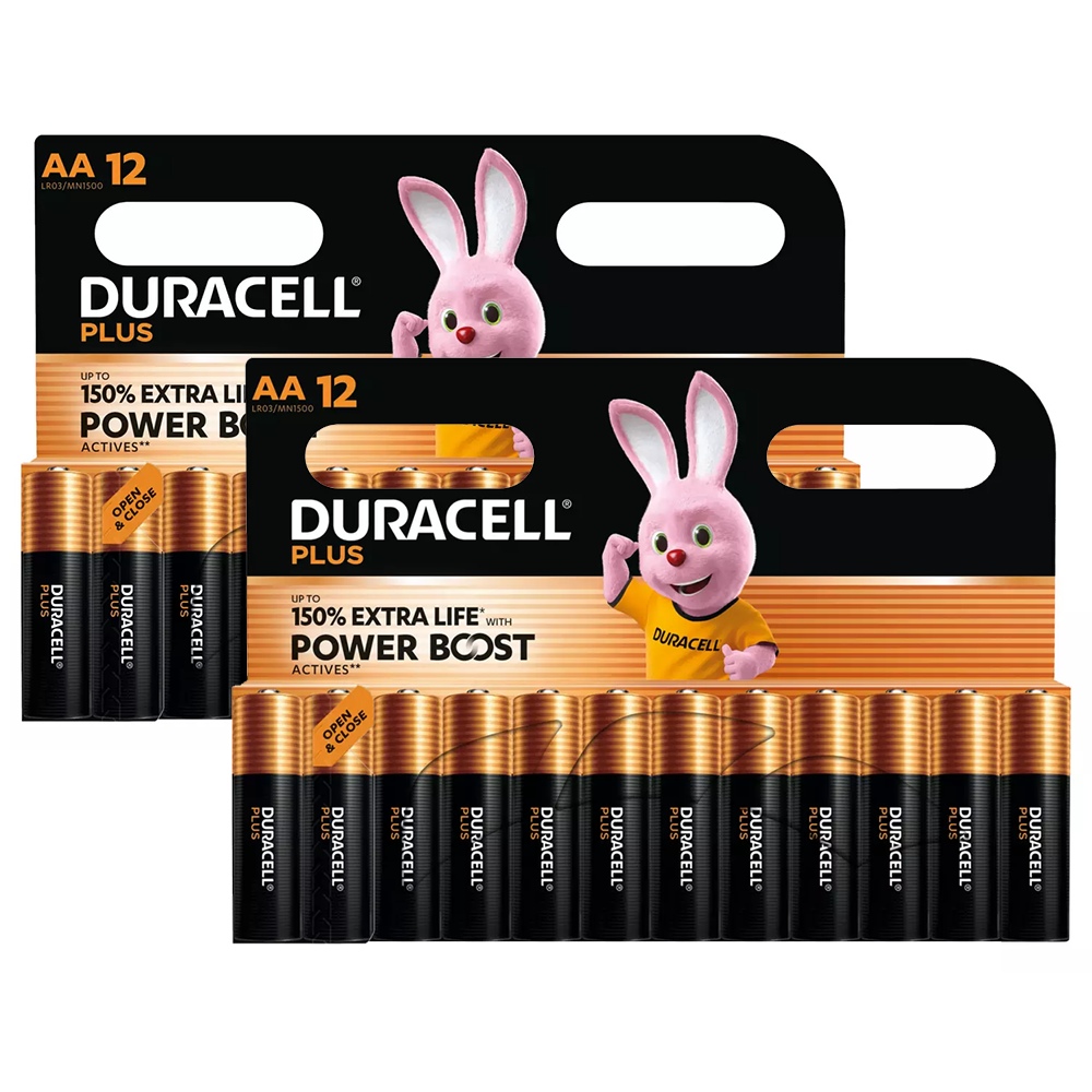 Duracell Plus AA LR6 Batteries | 24 Pack