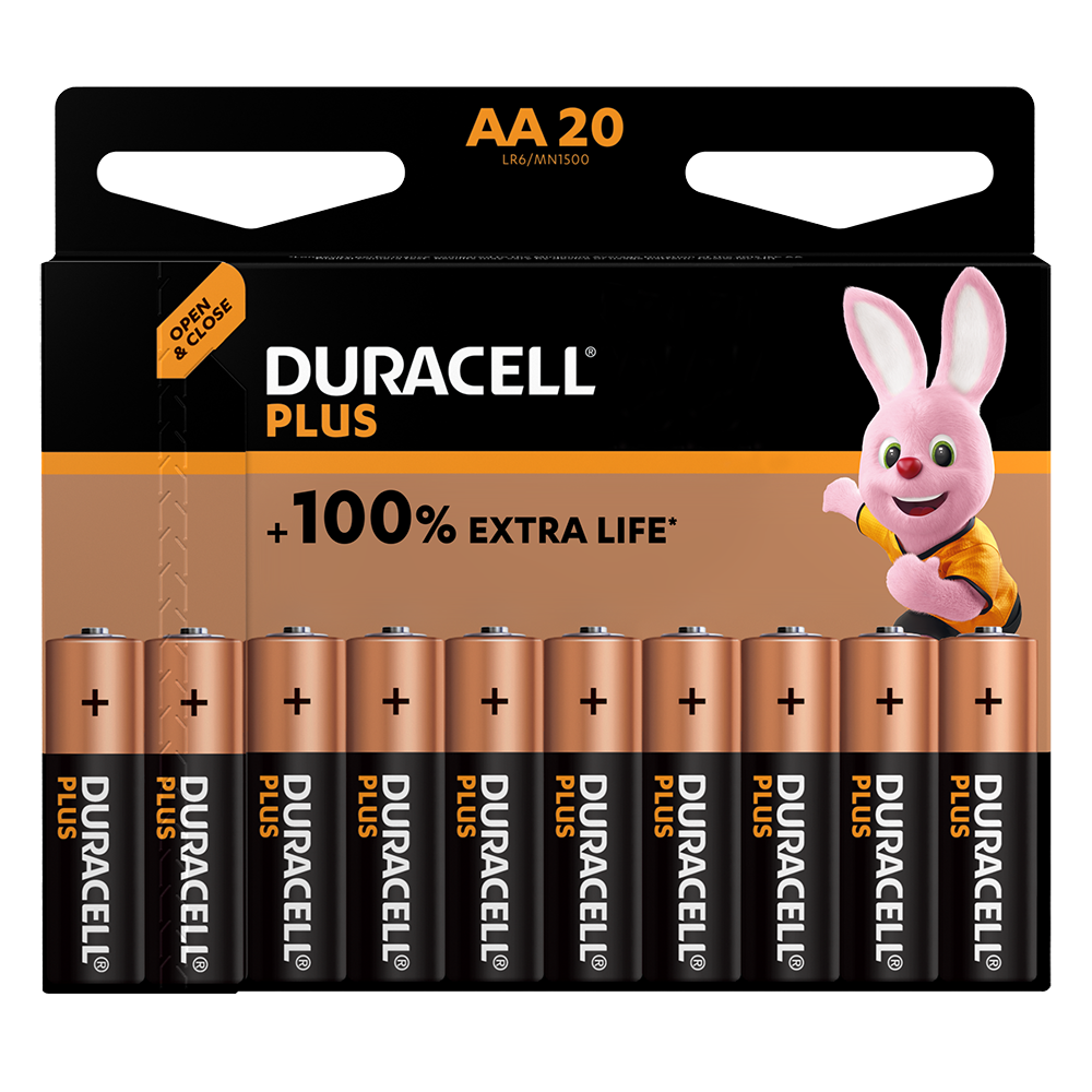 Duracell Plus AA LR6 Batteries | 20 Pack