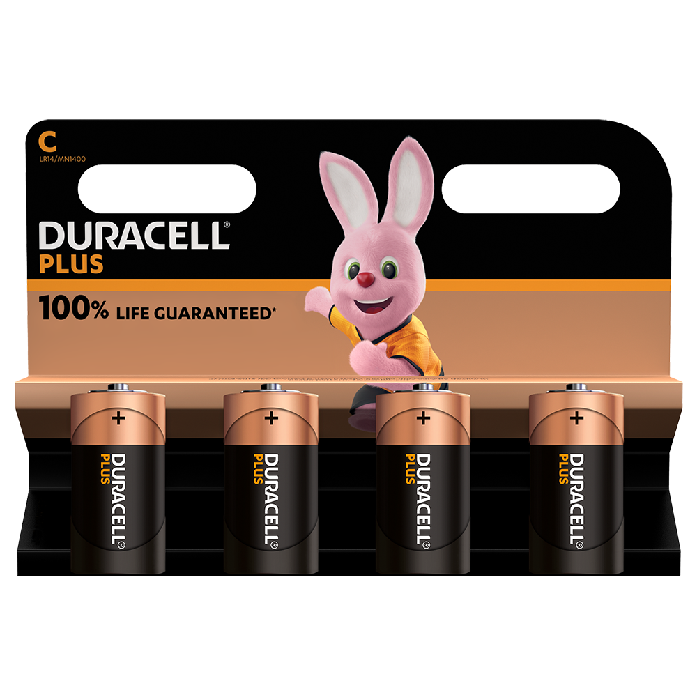 Duracell Plus C LR14 Batteries | 4 Pack