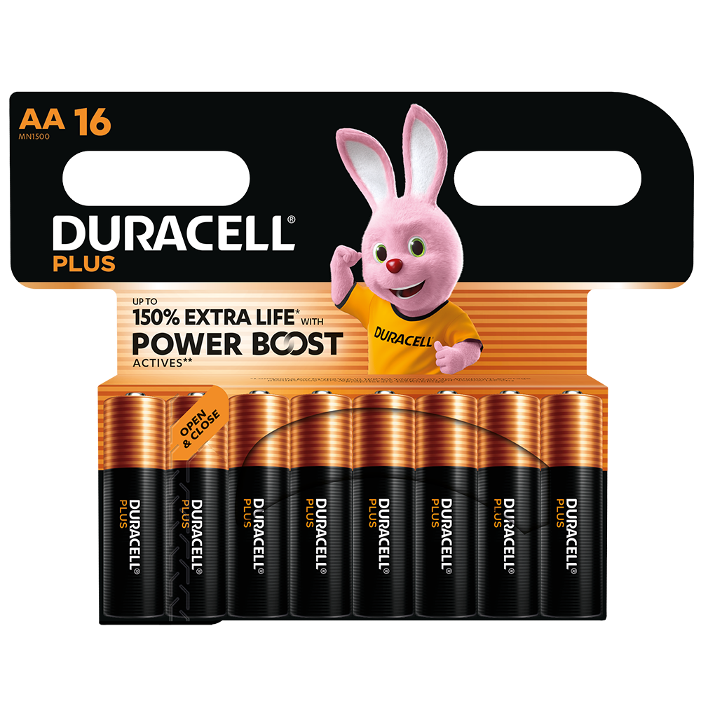 Duracell Plus AA LR6 Batteries | 16 Pack