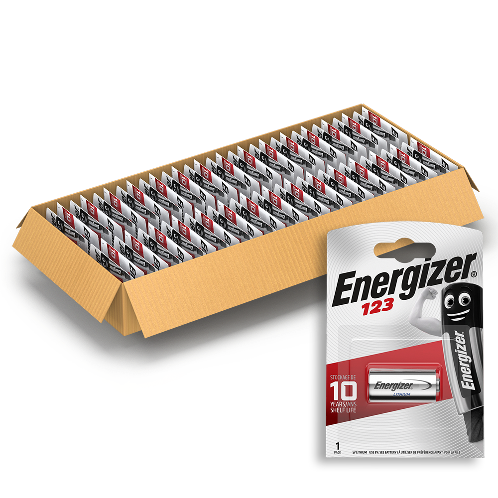 Energizer 123 CR123A Lithium Battery | 60 Pack