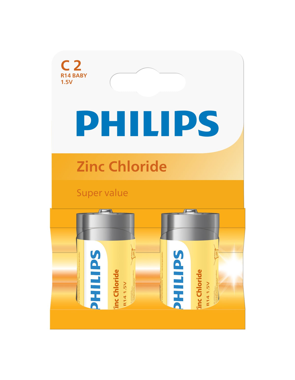 Philips Zinc C LR14 Batteries | 2 Pack