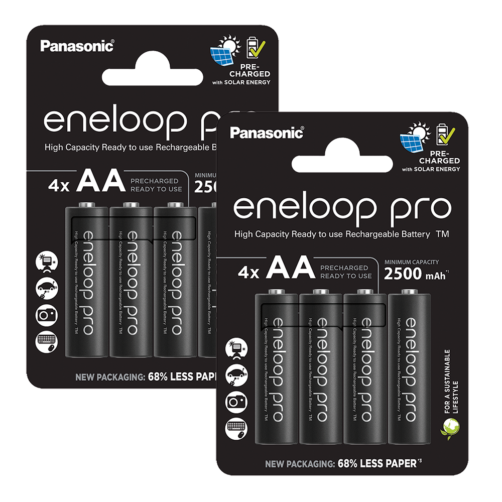 Panasonic Eneloop Pro AA HR6 2500mAh Rechargeable Batteries | 8 Pack