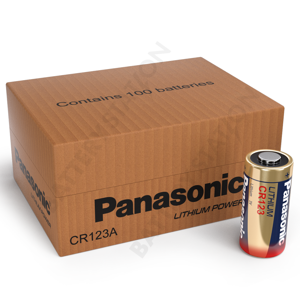 Panasonic CR123A Lithium Battery | 100 Pack