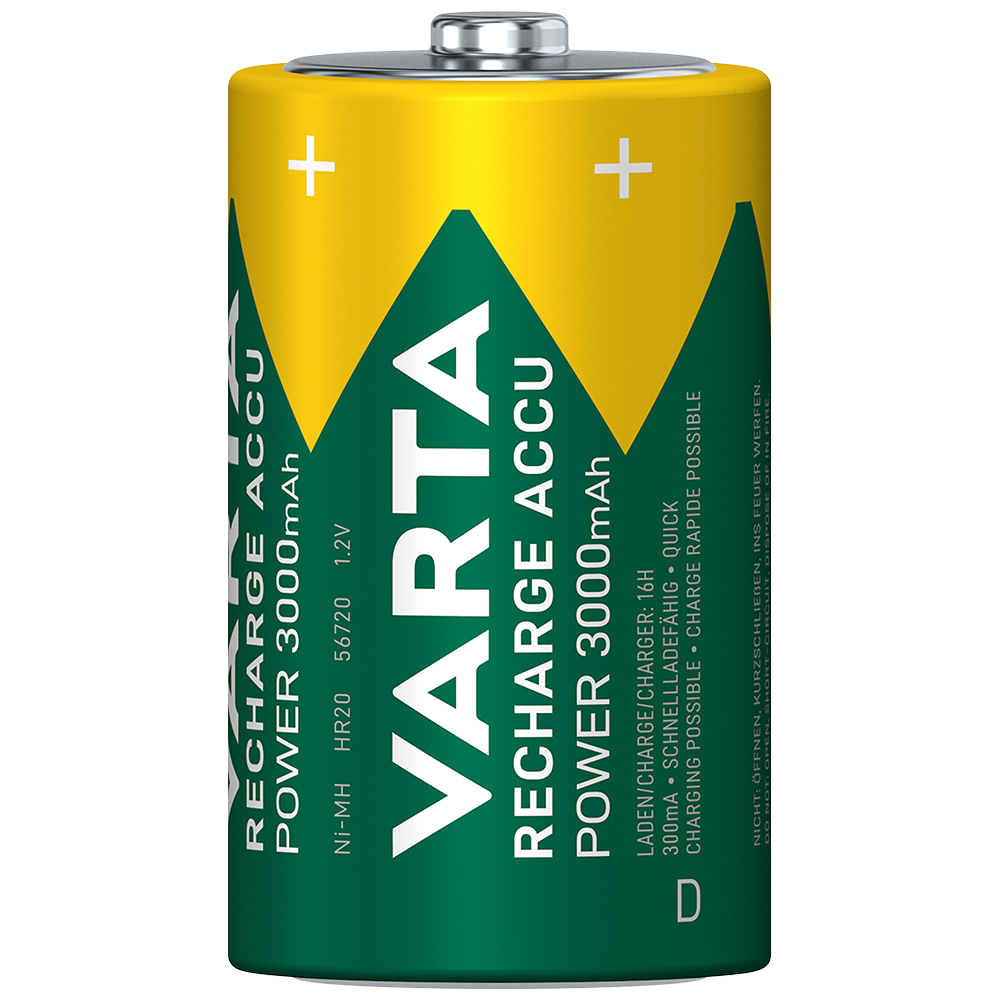 Varta Accu D HR20 3000mAh Rechargeable Batteries | 2 Pack