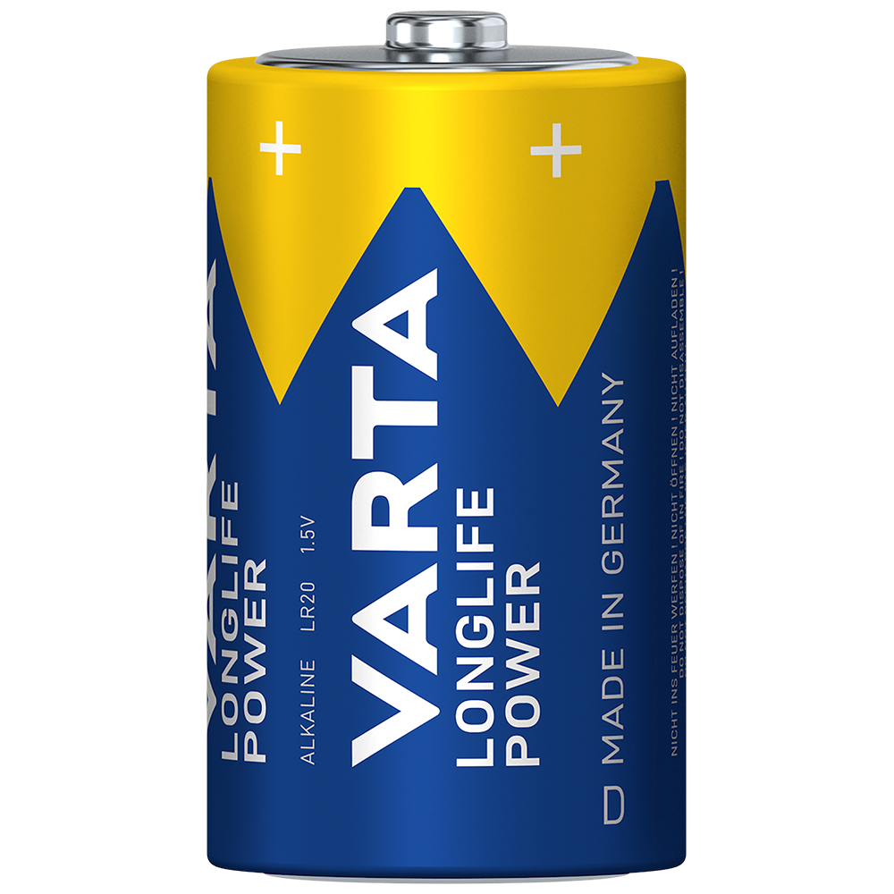 Varta Longlife Power D LR20 Alkaline Batteries | 2 Pack