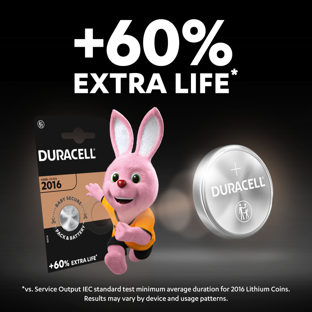 Duracell DL2016 CR2016 Lithium Coin Cell Batteries | 2 Pack