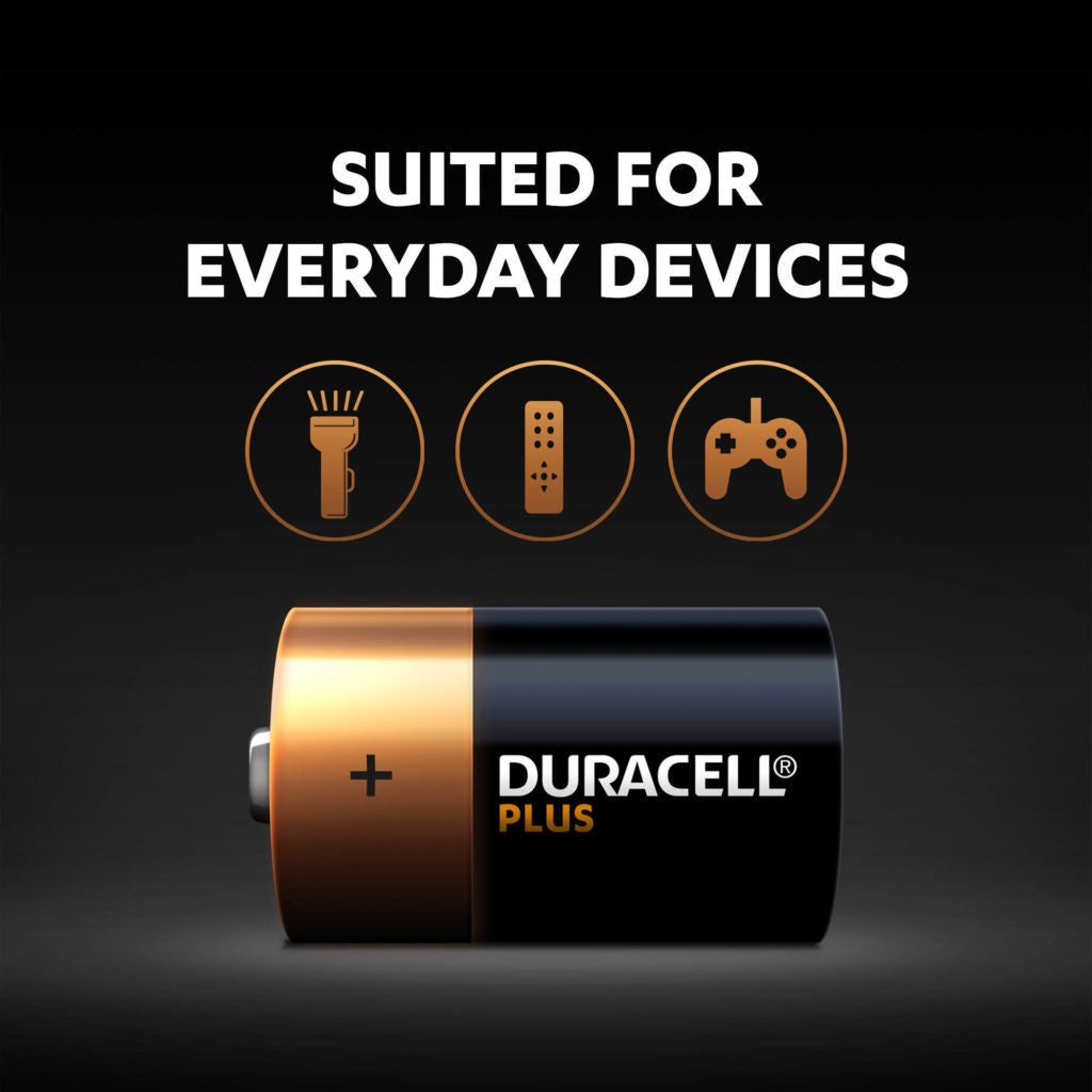 Duracell Plus D LR20 Batteries | 2 Pack