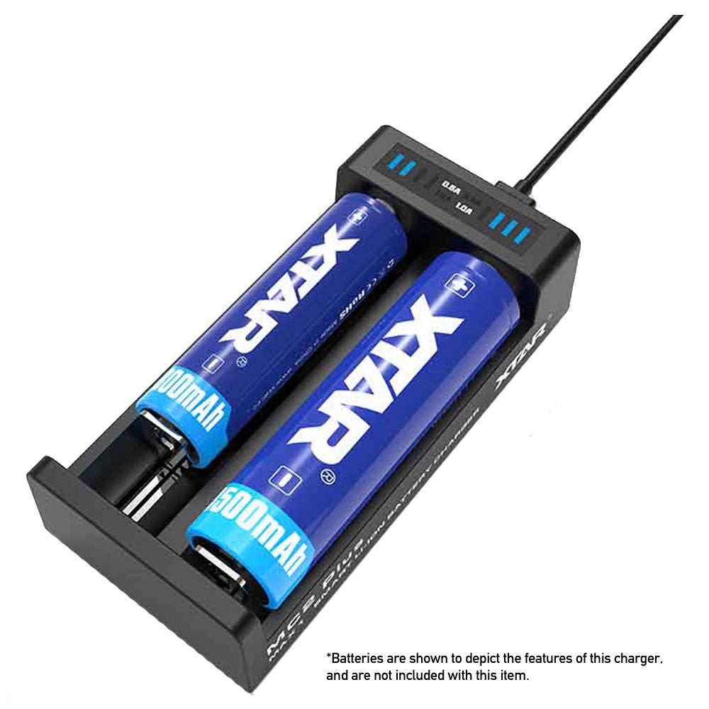 Xtar MC2 Plus Portable USB Battery Charger Set for Li-ion Batteries