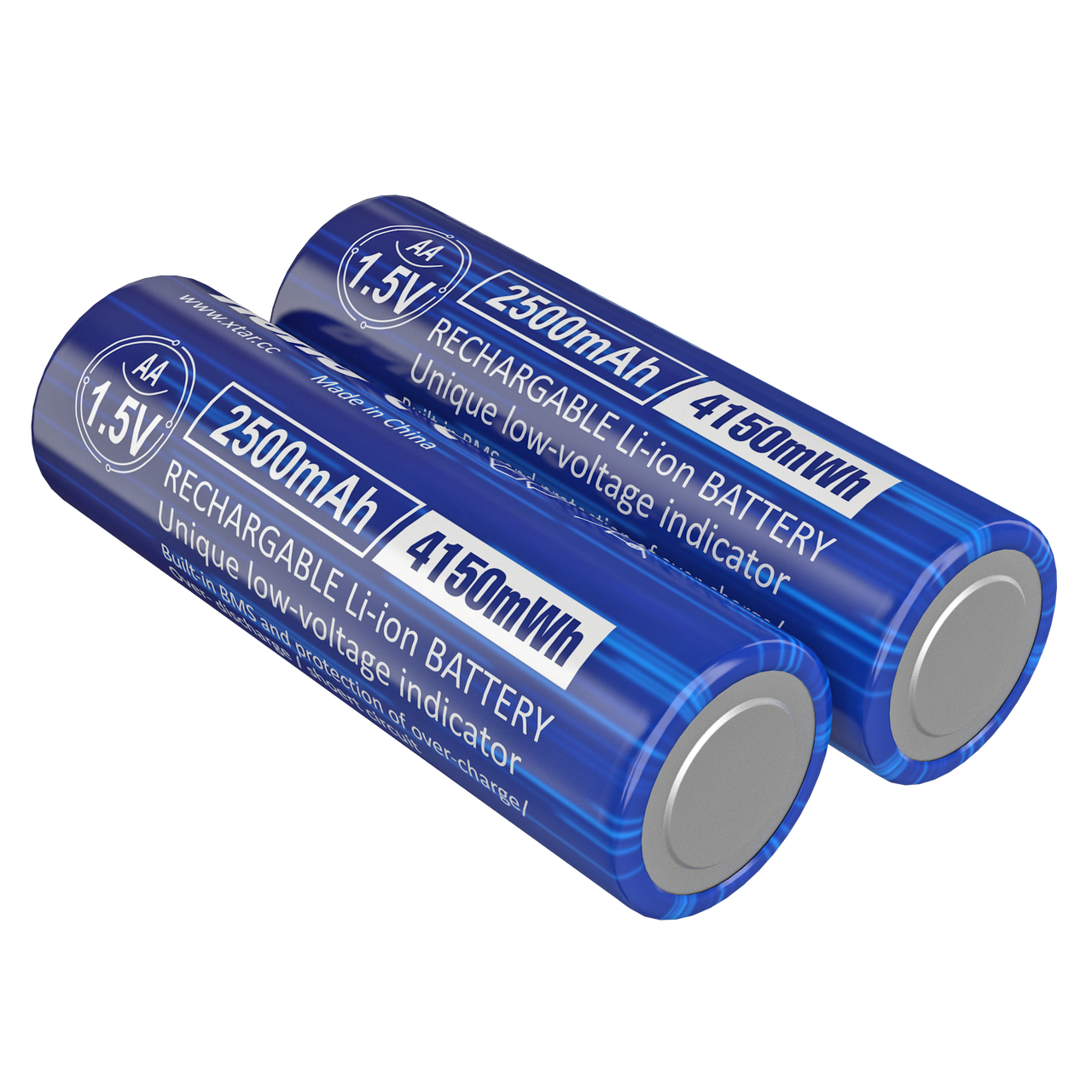 Xtar 1.5V AA 2500mAh Lithium Rechargeable Batteries | 4 Pack