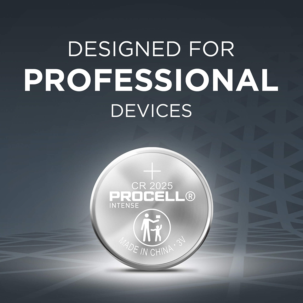 Duracell Procell Intense CR2025 Coin Cell Lithium Batteries | 5 Pack