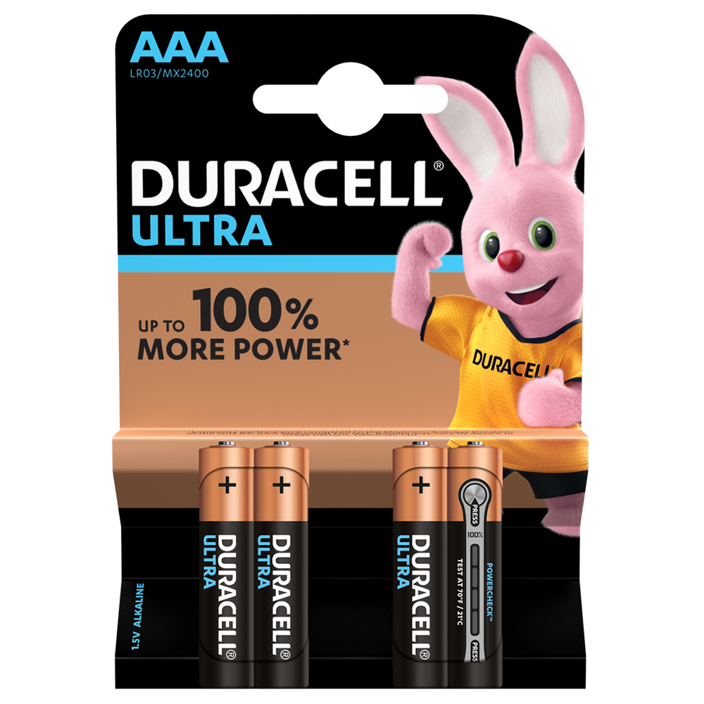Duracell Ultra AAA LR03 Batteries | 4 Pack