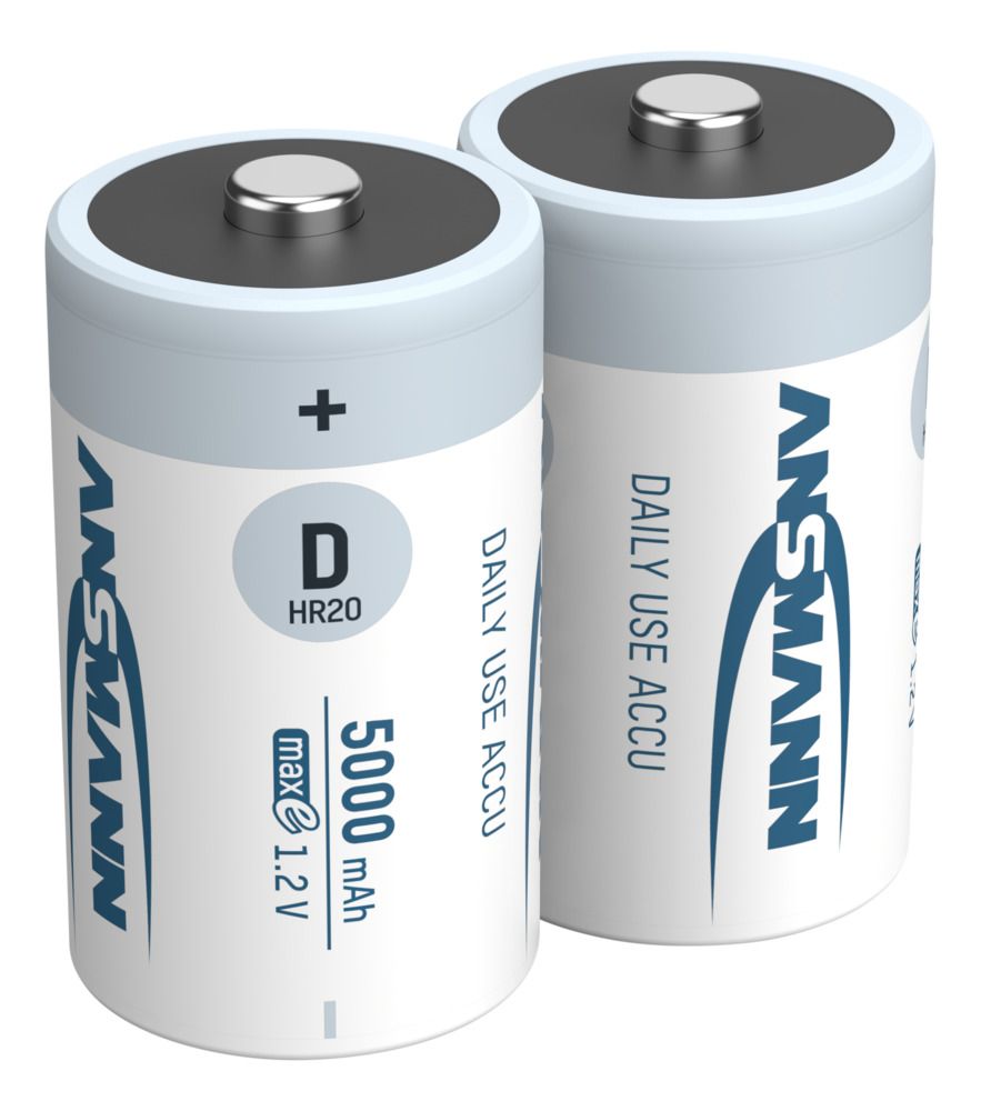 Ansmann Max-E D HR20 5000mAh Pre-Charged Rechargeable Batteries 2 Pack