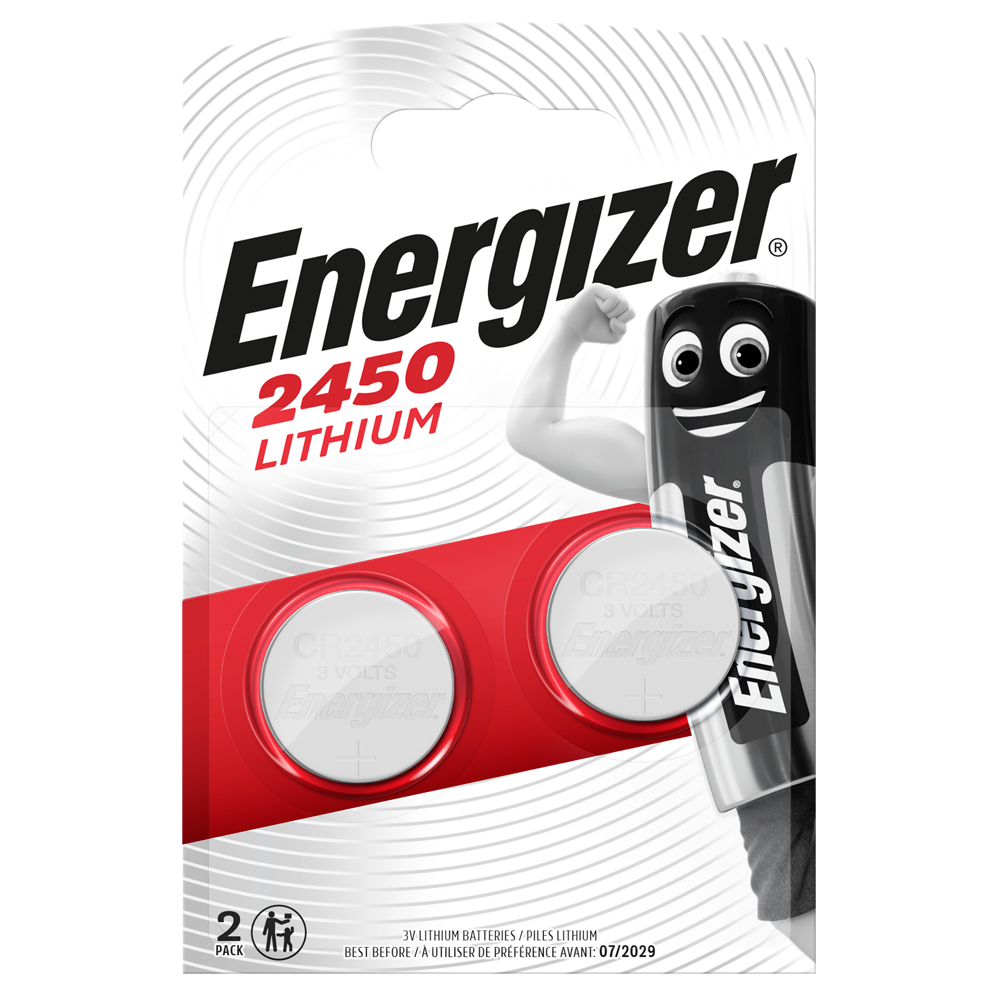 Energizer CR2450 Lithium Coin Cell Batteries | 2 Pack