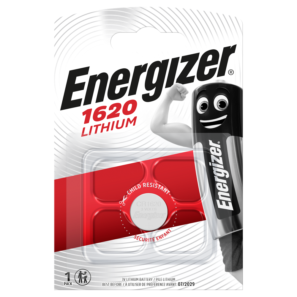 Energizer CR1620 Lithium Coin Cell Batteries | 1 Pack