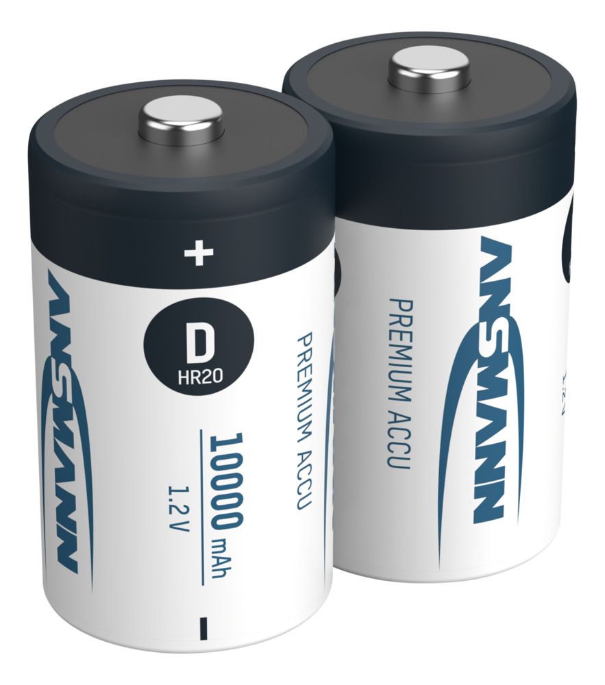 Ansmann High Capacity D HR20 10000mAh Rechargeable Batteries | 2 Pack