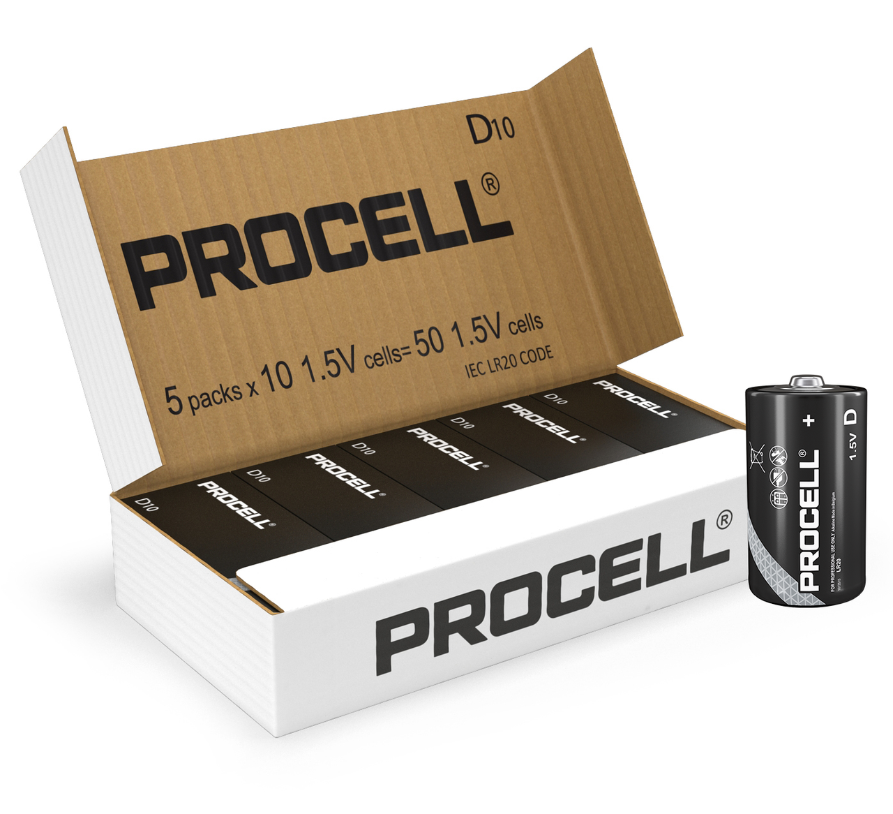 Duracell Procell Constant D LR20 PC1300 Batteries | Box of 50