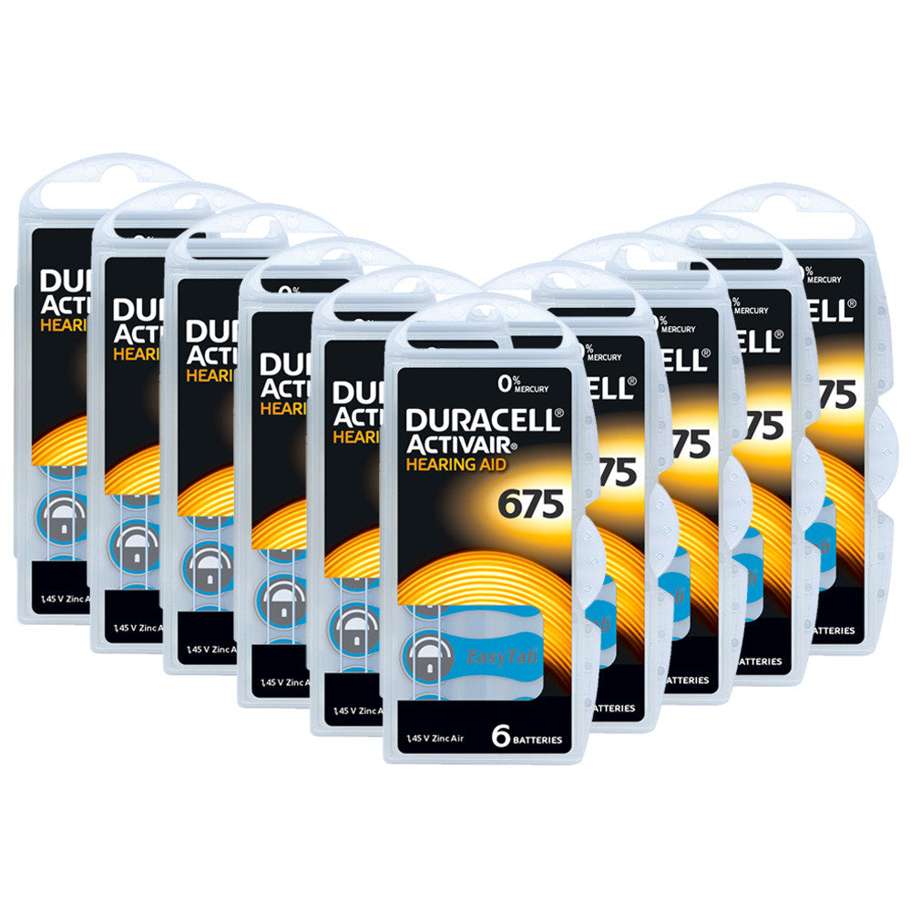 Duracell Activair Size 675 | Blue | Easytab  Hearing Aid Batteries | 60 pack