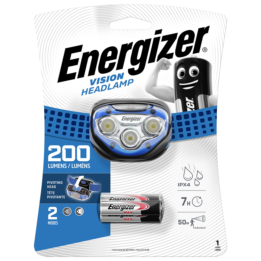 Energizer Vision LED Headlight | 200 Lumens | Batteries Included