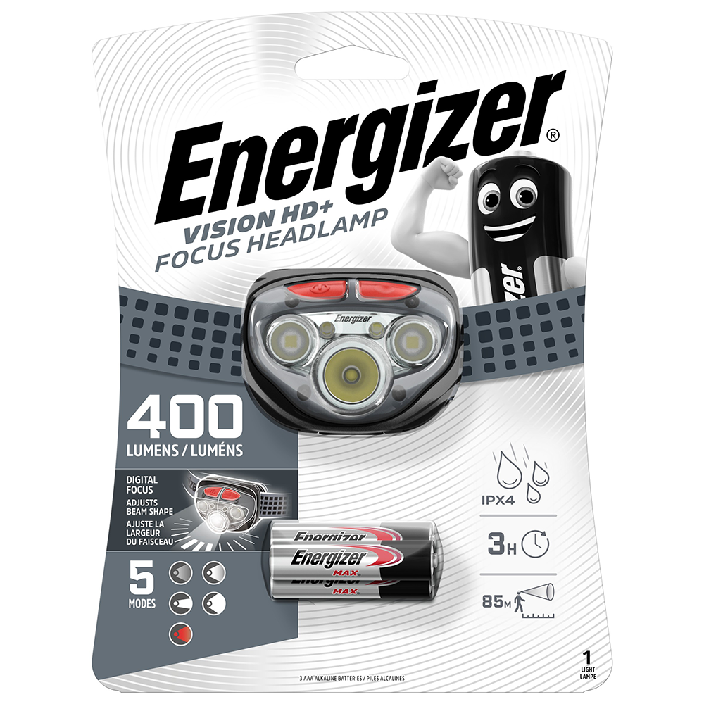 Energizer Vision HD+ Focus LED Headlight | 400 Lumens | Batteries Included