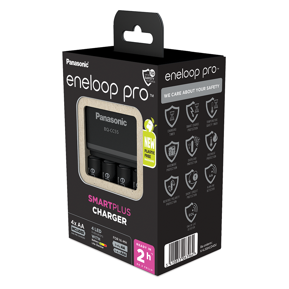 Panasonic Eneloop SmartPlus Charger inc. 4 x Eneloop Pro AA 2500mAh Batteries