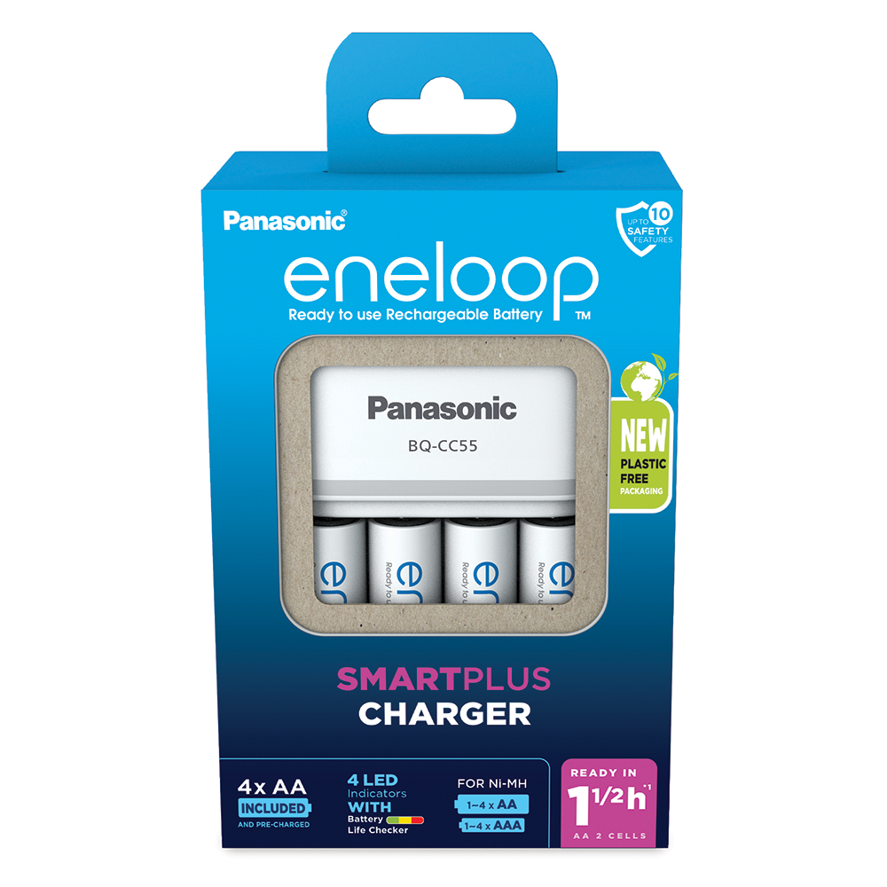 Panasonic Eneloop SmartPlus Charger inc. 4 x Eneloop  AA 2000mAh Batteries
