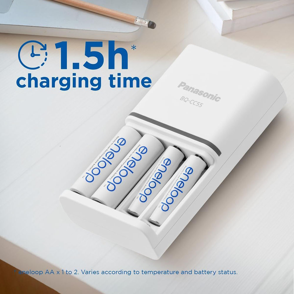 Panasonic Eneloop SmartPlus Charger inc. 4 x Eneloop  AA 2000mAh Batteries