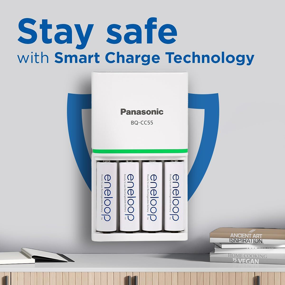 Panasonic Eneloop SmartPlus Charger inc. 4 x Eneloop  AA 2000mAh Batteries