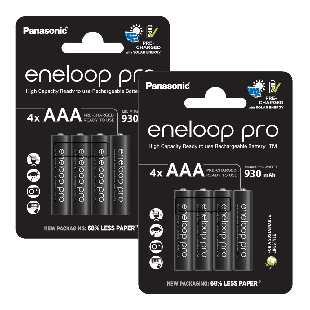 Panasonic Eneloop Pro AAA HR03 930mAh Rechargeable Batteries | 8 Pack