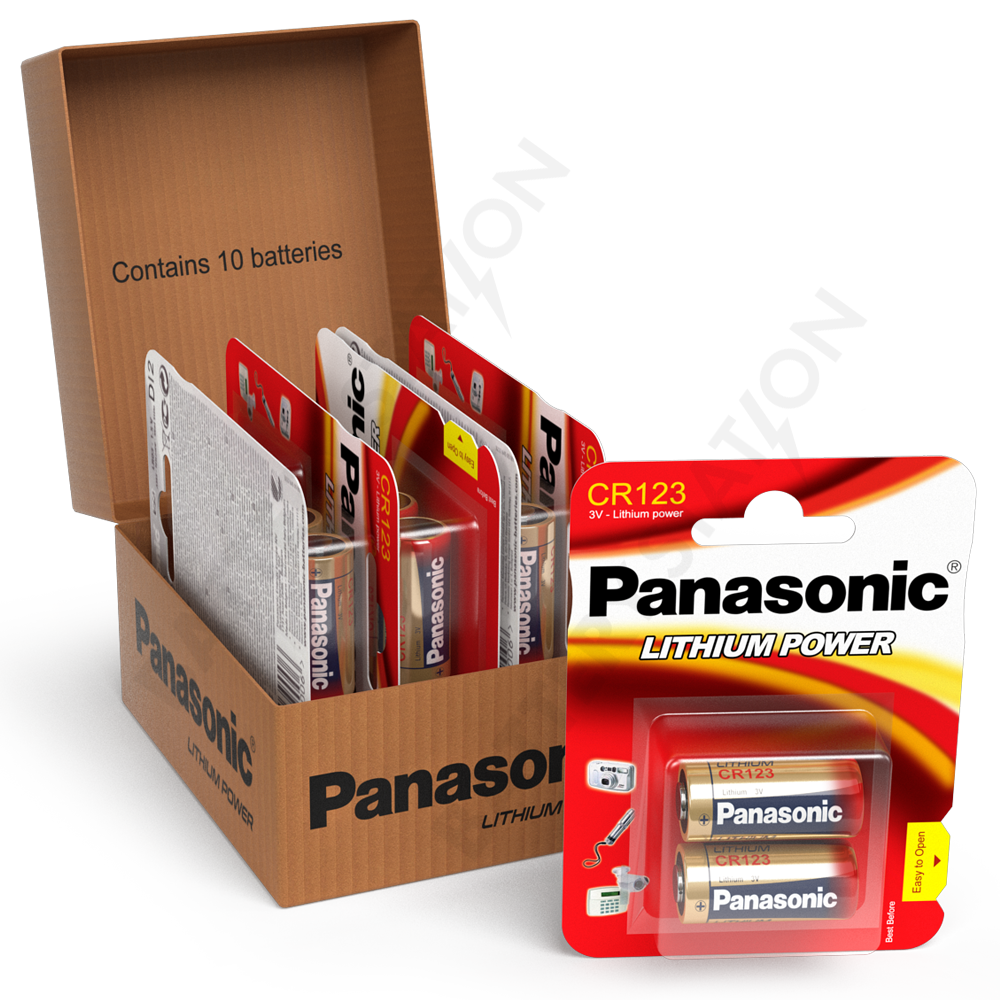 Panasonic CR123A Lithium Battery | 10 Pack