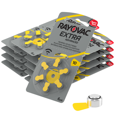 Rayovac Extra Advanced Size 10 | Yellow | Hearing Aid Batteries | 60 Pack