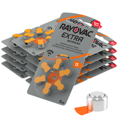 Rayovac Extra Advanced Size 13 | Orange | Hearing Aid Batteries | 60 Pack