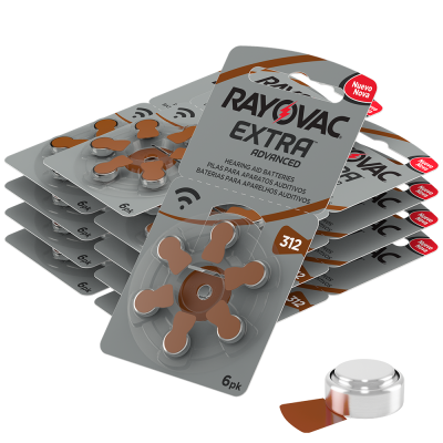 Rayovac Extra Advanced Size 312 | Brown | Hearing Aid Batteries | 60 Pack