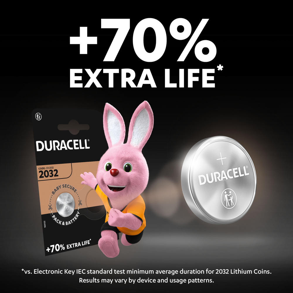Duracell DL2032 CR2032 Lithium Coin Cell Batteries | 4 Pack