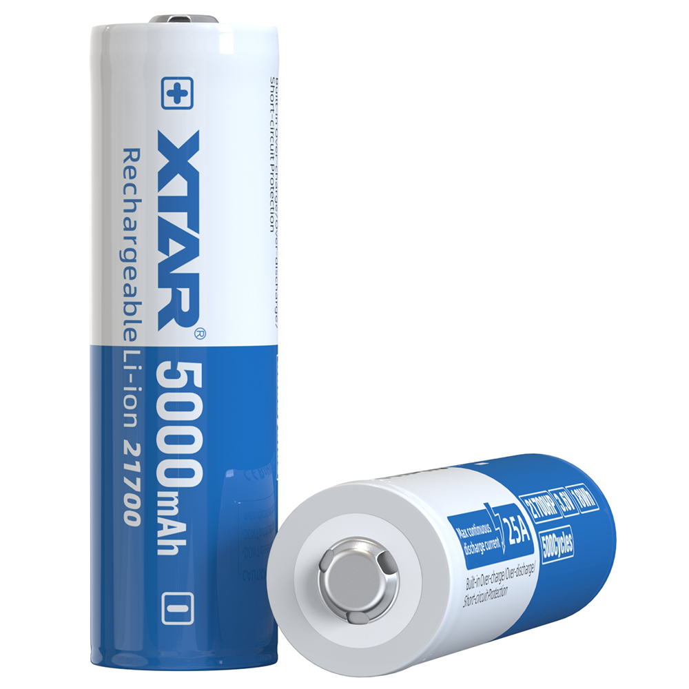 Xtar 21700 3.6V LED Flashlight 5000mAh Button-Top Rechargeable Battery