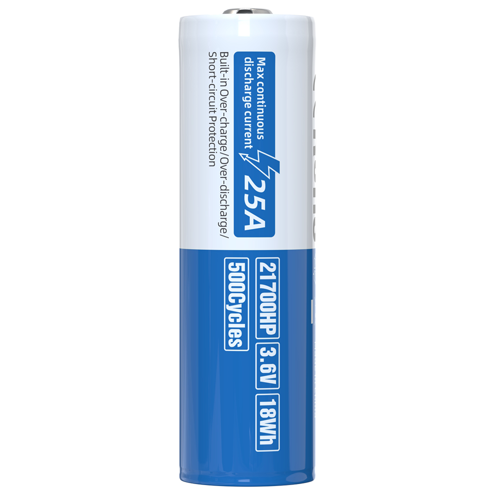 Xtar 21700 3.6V LED Flashlight 5000mAh Button-Top Rechargeable Battery