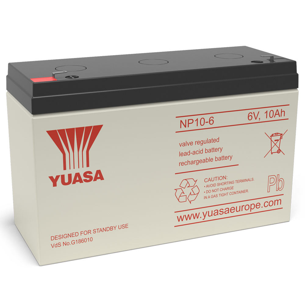 Yuasa NP10-6 VRLA Sealed Lead Acid Battery | 1 Pack